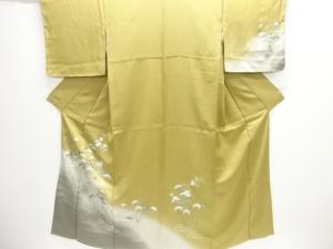 銀彩　波に松鳥模様訪問着